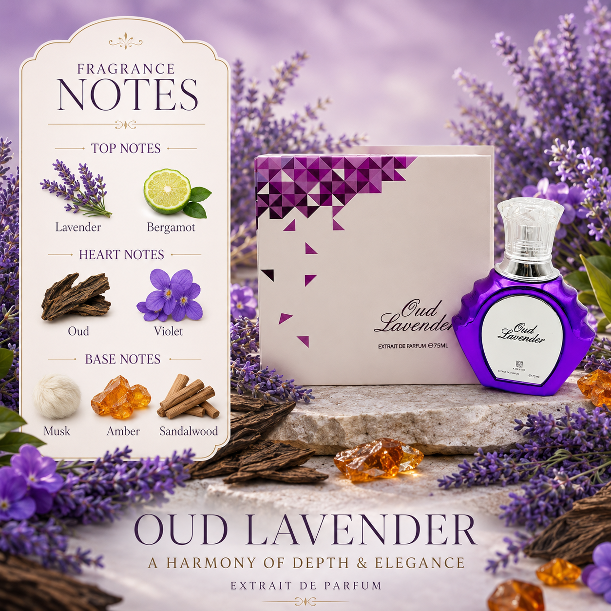 Lux Oud Lavender Extrait De Pa - Perfume Fragrance For Women บทวิจารณ์และราคา