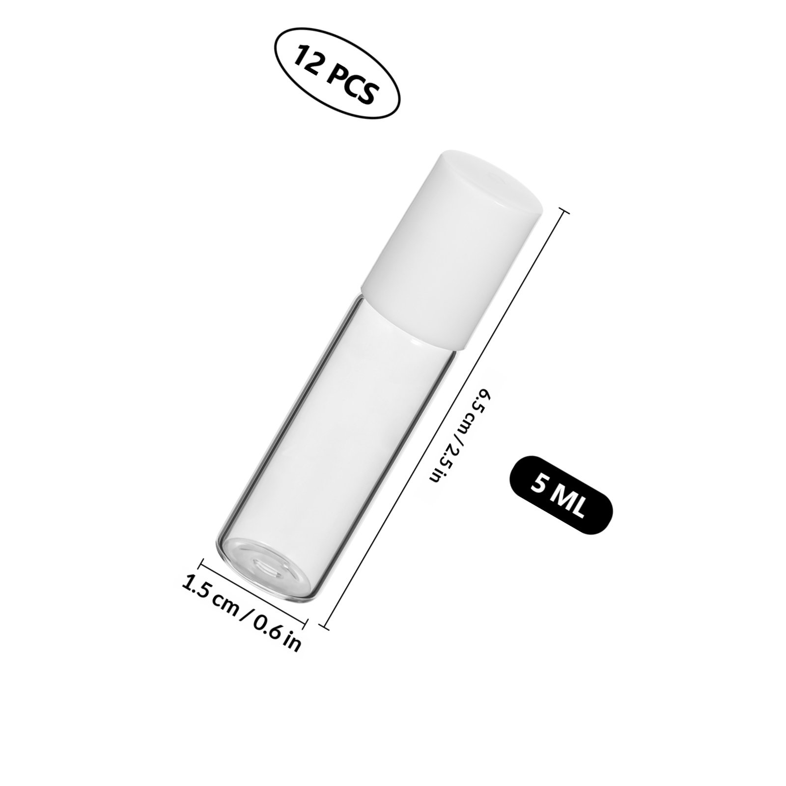 12Pcs 5Ml Glass Essential Oil  - Perfume Refill Bottle บทวิจารณ์และราคา