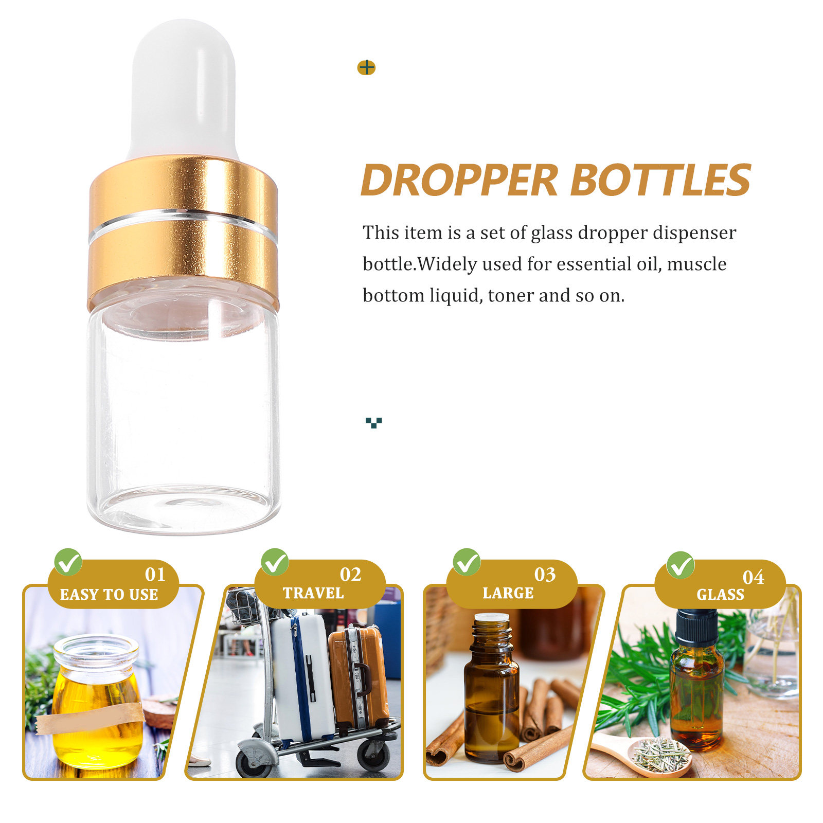 50Pcs 2Ml Small Glass Dropper  - Perfume Refill Bottle บทวิจารณ์และราคา